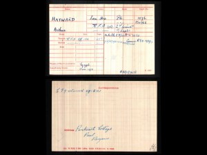 Arthur Hayward's Medal Card